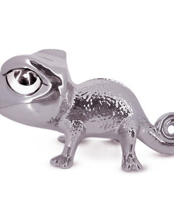 Scultura Camaleonte Argento