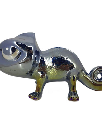 Scultura Camaleonte Perlato Blu