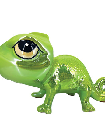 Scultura Camaleonte Perlato Verde
