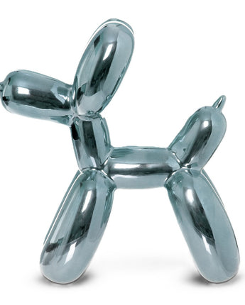 Scultura Cane Palloncino Argento