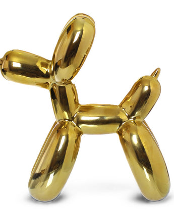Scultura Cane Palloncino Oro