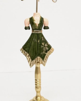 Portacollane manichino ballerina oro verde